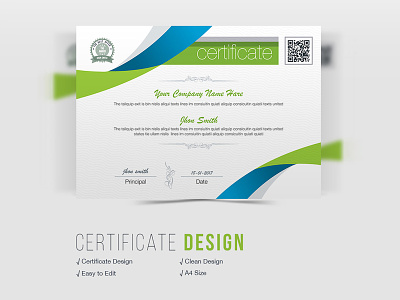Corporate Clean Business Certificate Design
