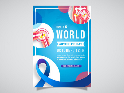 gradient world arthritis day vertical poster template