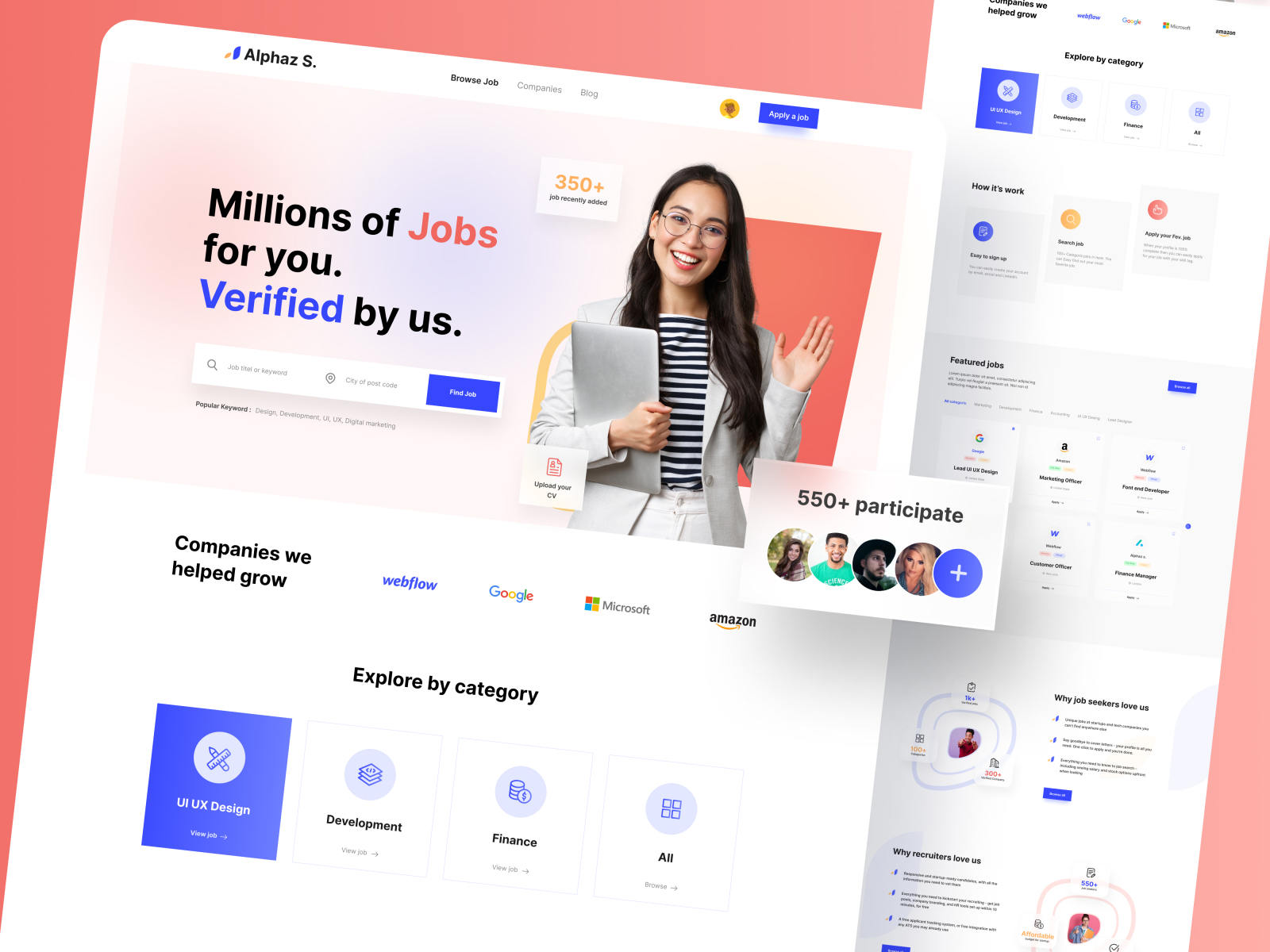 Job Finding Web Landing Page By Arjun Kumar On Dribbble