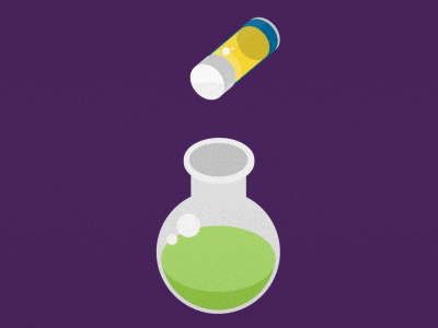 Chemistry 2d animation beaker chemistry illustration liquid mixing motion graphics