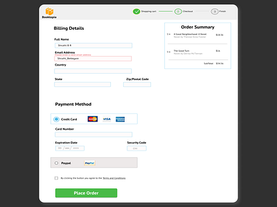 Daily UI - Simple payment page for an Online Bookstore bookstore dailyui online payment