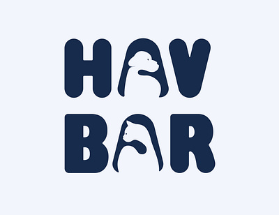 Logo for HAV BAR adoption animal blue cat design dog illustration illustrator istanbul logo pet turkey vector