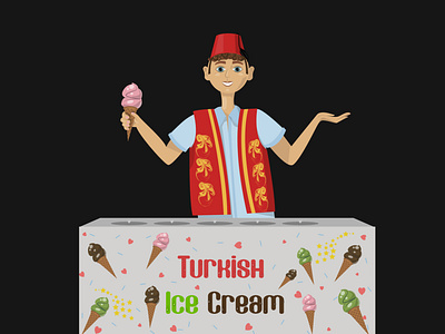 The man sells Turkish Ice Cream