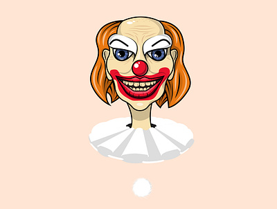 Portrait of an evil clown anger angry clown design evil eyes hair illustration illustrator istanbul joker pink background smile teeth turkey vector
