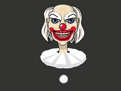 (2nd version) Portrait of a gray-haired evil clown