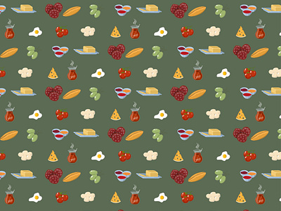 Turkish breakfast pattern.