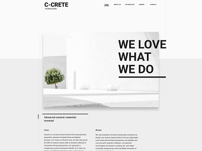 Concrete company huge font landing page web