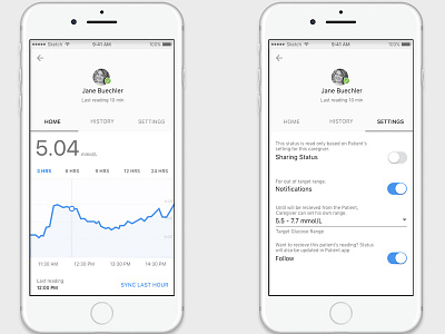 Ios App Gluco health ios minimalistic