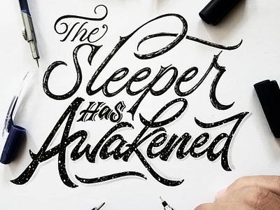 The Sleeper Has Awakened art calligraphy design drawing drawings illustration illustrator lettering logo typography