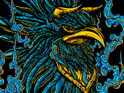 Phoenix HEAD Illustration adobe animal art branding design drawing drawings illustration illustrator logo vector