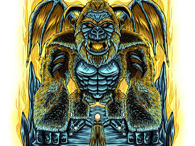 The Gatekeeper art branding demon design drawing drawings illustration illustrator kong logo monkey vector