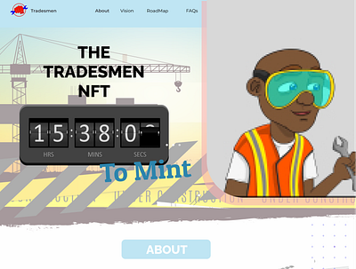 Tradesmen NFT landing page design graphic design nft typography ui ux