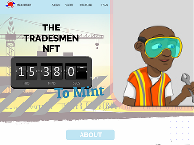 Tradesmen NFT landing page design graphic design nft typography ui ux