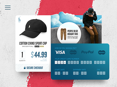 dailyui #002 - Credit Card Checkout 002 cap checkout creditcard dailyui dailyui credit card checkout e commerce paypal shop visa