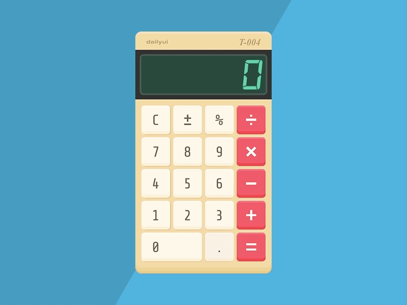 dailyui #004 - Calculator 004 calc calculator casio dailyui dailyui.co retro