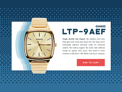 dailyui #012 - E-Commerce Shop (Single Item) 012 casio dailyui dailyui.co e commerce golden retro shop single item watch