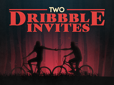 +2 Invites (December) 2 dribbble invitation invite pink shot stranger stranger things two