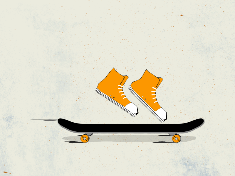 Launch 2d animation after effects converse illustration launch motion graphics skateboard