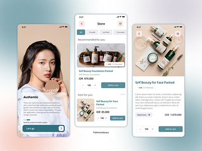 Beauty Cosmetic Apps beauty cosmetic item landing page menu store ui ui design uiux welcome