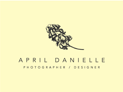 April Danielle Identity handdrawn ink logo sweet pea