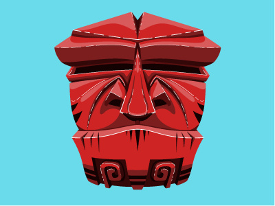 Tiki illustration mask tribal tropical