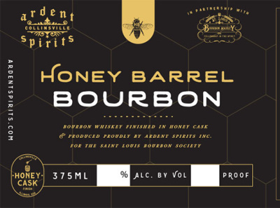 STL Bourbon Society Labels bourbon graphic design honey label whiskey