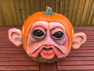 Nien Nunb Pumpkin airbrush carving pumpkin sculpture star wars