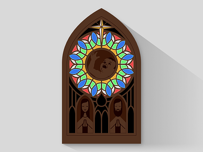 First Light laser cut nativity stained glass wood