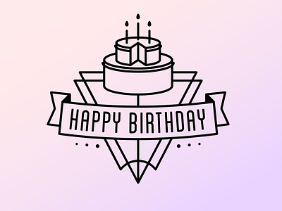 Happy Birthday Badge affinity designer badge birthday cake line art