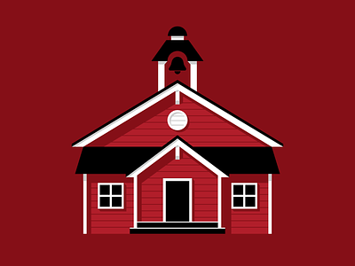 Schoolhouse affinity designer education illustration monochrome red school
