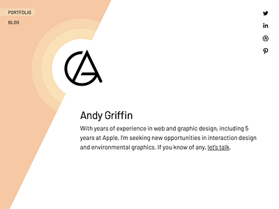 Andy Griffin Portfolio Redesign orange portfolio website