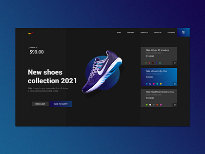 Nike UX/UI adobe adobe photoshop adobe xd blue challenge dark dark ui design nike nike air nike air max nike running nike shoes photoshop shoes shopping ui web web design website