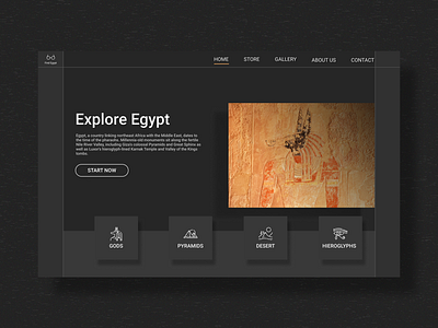 Explore Egypt web-UI design adobe anubis darkui design egypt graphic design photoshop ui ux web design