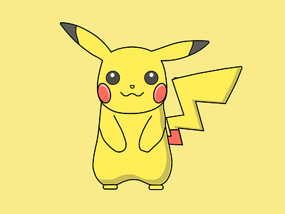 Pikachu adobe illustrator design flat graphic design icon illustration illustrator minimal ui