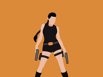 Lara Croft adobe illustrator design faceless flat illustration illustrator minimal