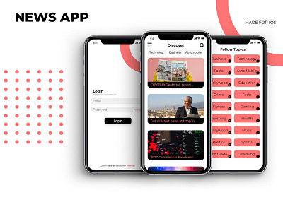 Concept News app graphic design login ui news app ux