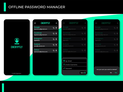 Encryptly Password manager UI app ui design password manager ui ux
