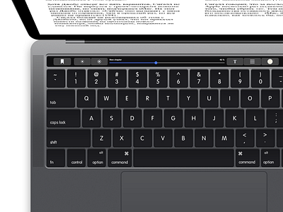 Bookmate touchbar design book laptop mac macos reading reading app touchbar