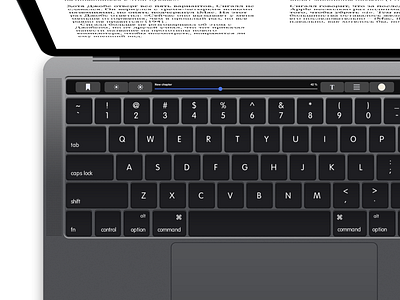 Bookmate touchbar design