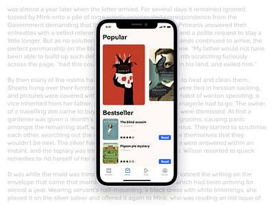 Reading app design figma flat minimal mobile typography ui