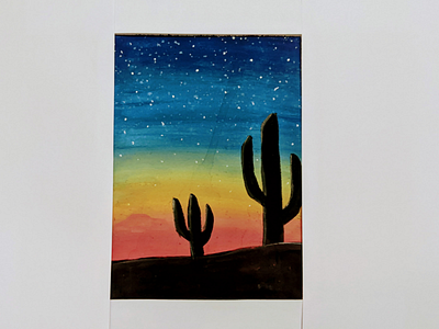 Evening Desert art desert nature paintings sunset