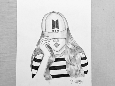 BTS Army Girl army bts pencil sketch