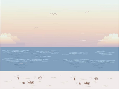 Beach - Illustration illustrator nature sand