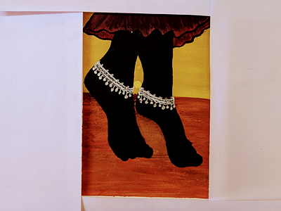 Anklet feet art girly painting