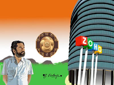 Padma shri Sridhar Vembu - Figma Illustration padmaawards2021 padmasri sridhar sridharvembu zoho