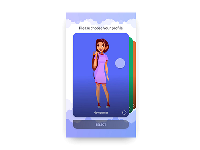 Cards Swiping Animation animation cards concept education illustration invision invisionstudio profile