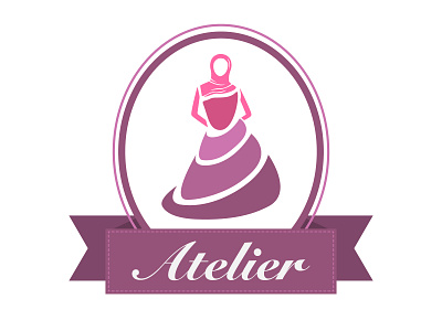 Atelier Logo Concept atelier clothes dress fashion hijab islamic logo sewing skirt