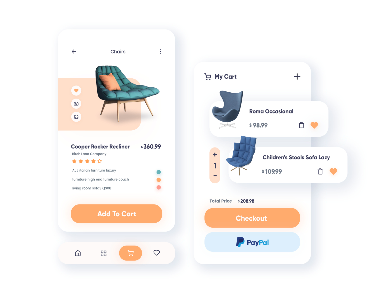 Sofa App by Milad Davoudi on Dribbble