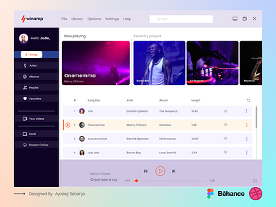 Winamp Desktop Music App Re-design