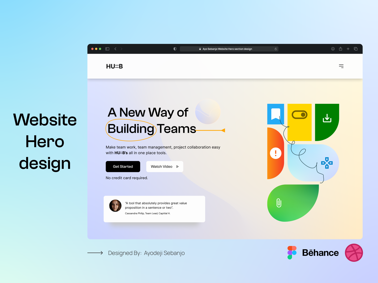 HU::B Landing Page (Hero Section) Design By Ayodeji Sebanjo On Dribbble